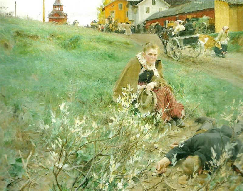 Anders Zorn mora marknad oil painting image